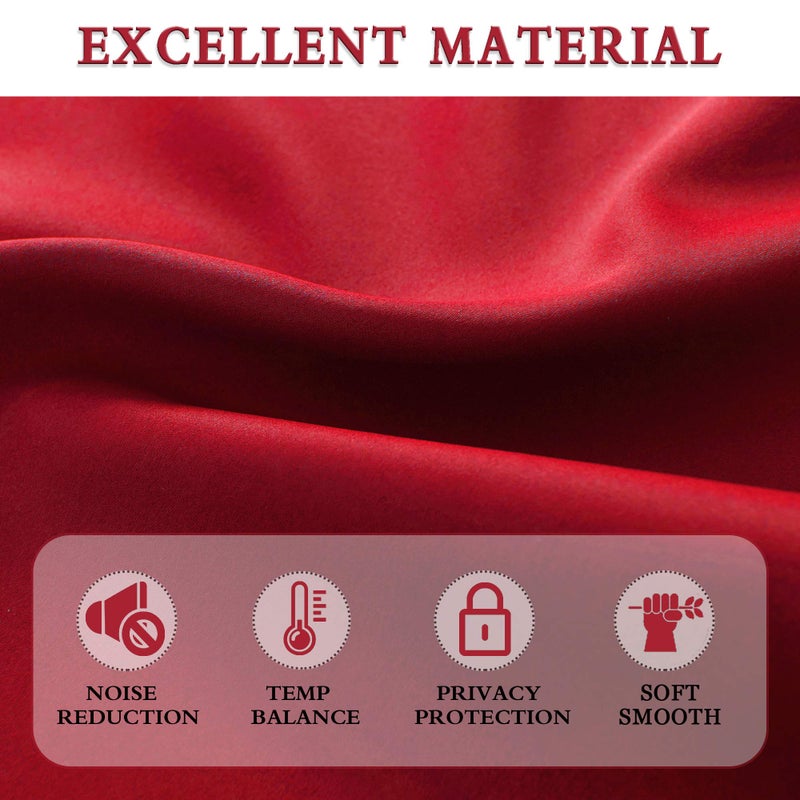 DONREN Red Blackout Curtains Thermal Insulated Room Darkening Rod Pocket Curtains for Dining Room (42 by 54 Inch,2 Panels) - Image 5